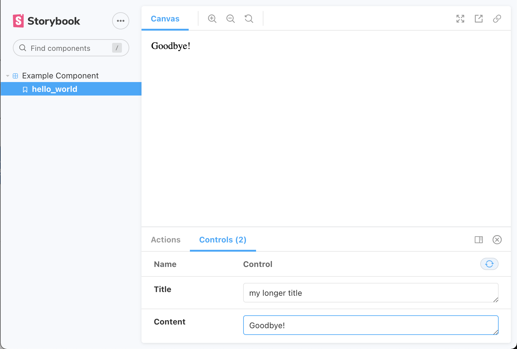 Hello World Controls